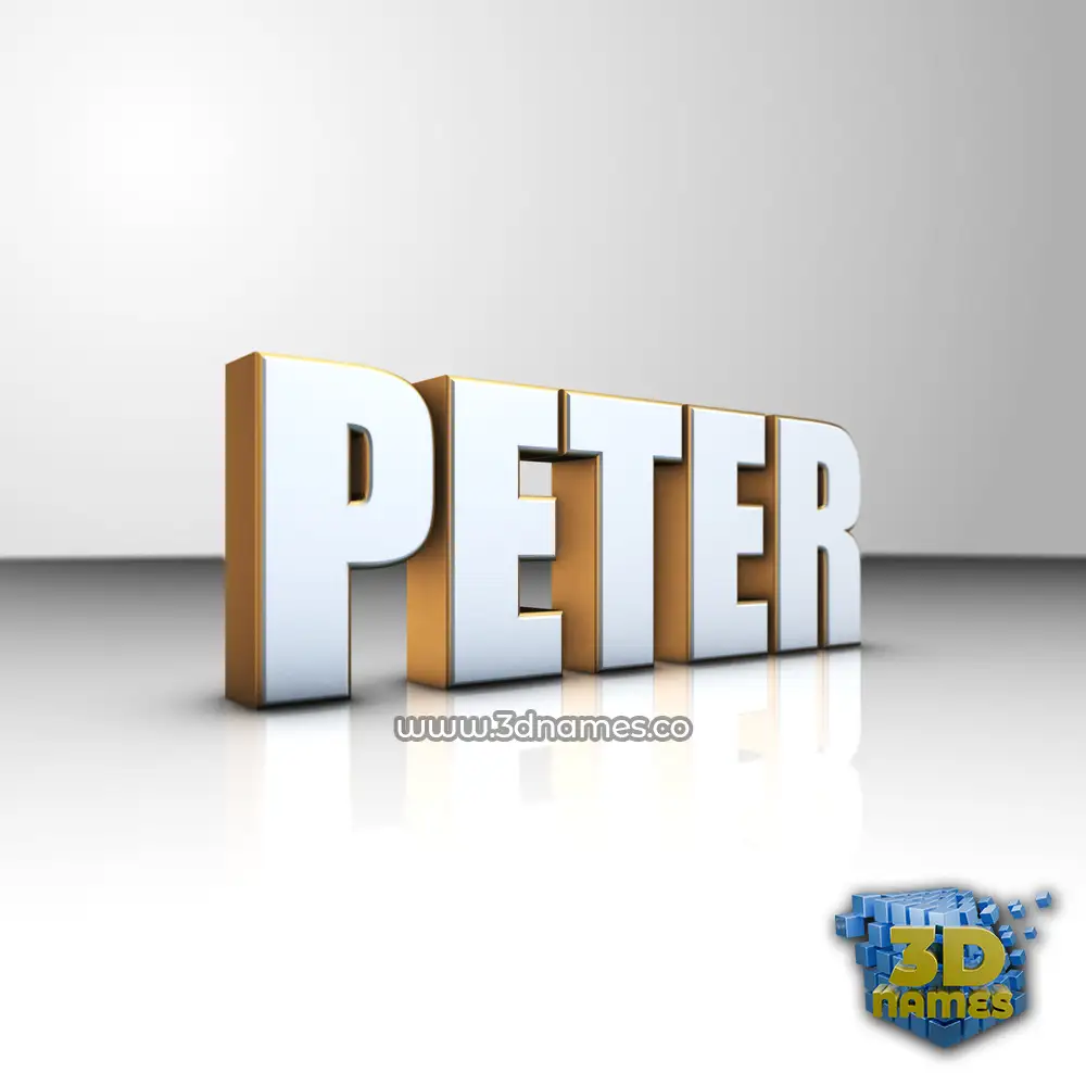 peter in White'n'Gold style - 3D name wallpaper