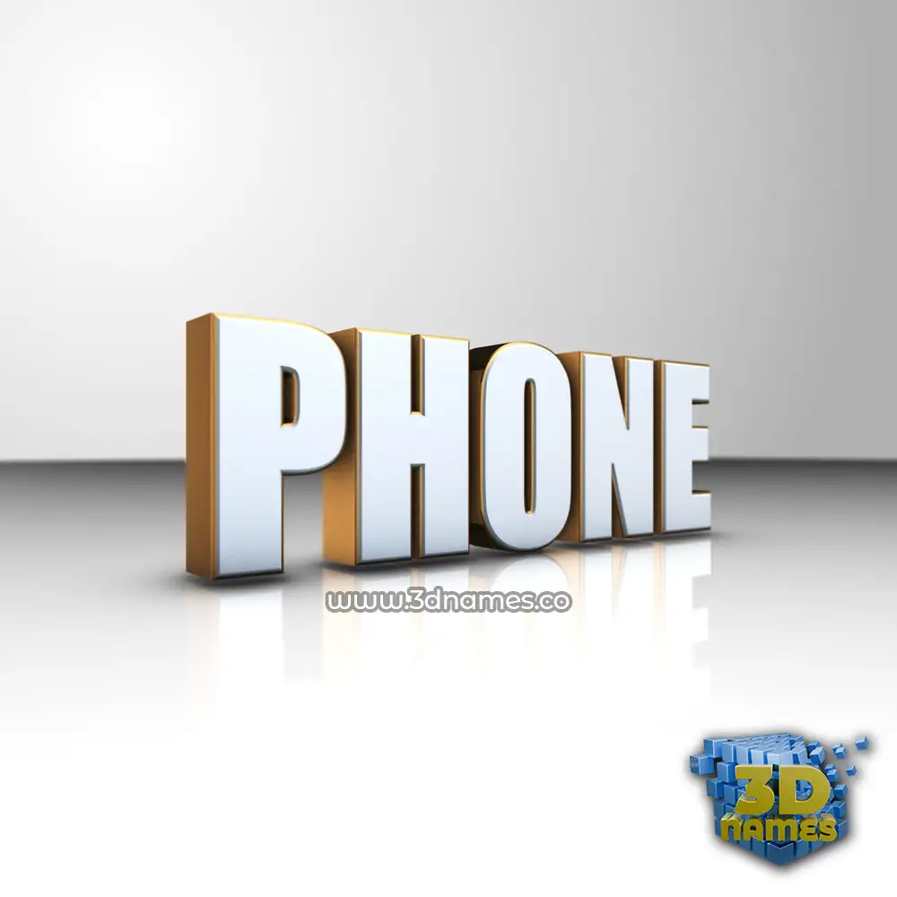 phone in White'n'Gold style - 3D name wallpaper