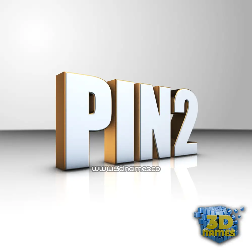pin2 in White'n'Gold style - 3D name wallpaper