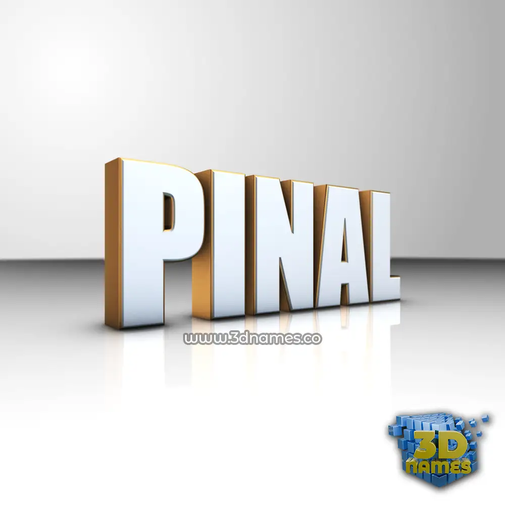 pinal in White'n'Gold style - 3D name wallpaper