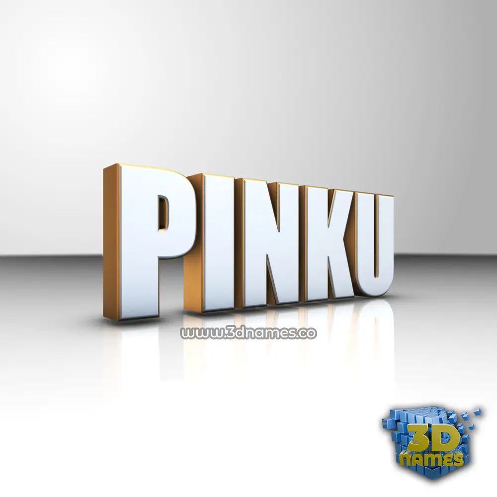 pinku in White'n'Gold style - 3D name wallpaper