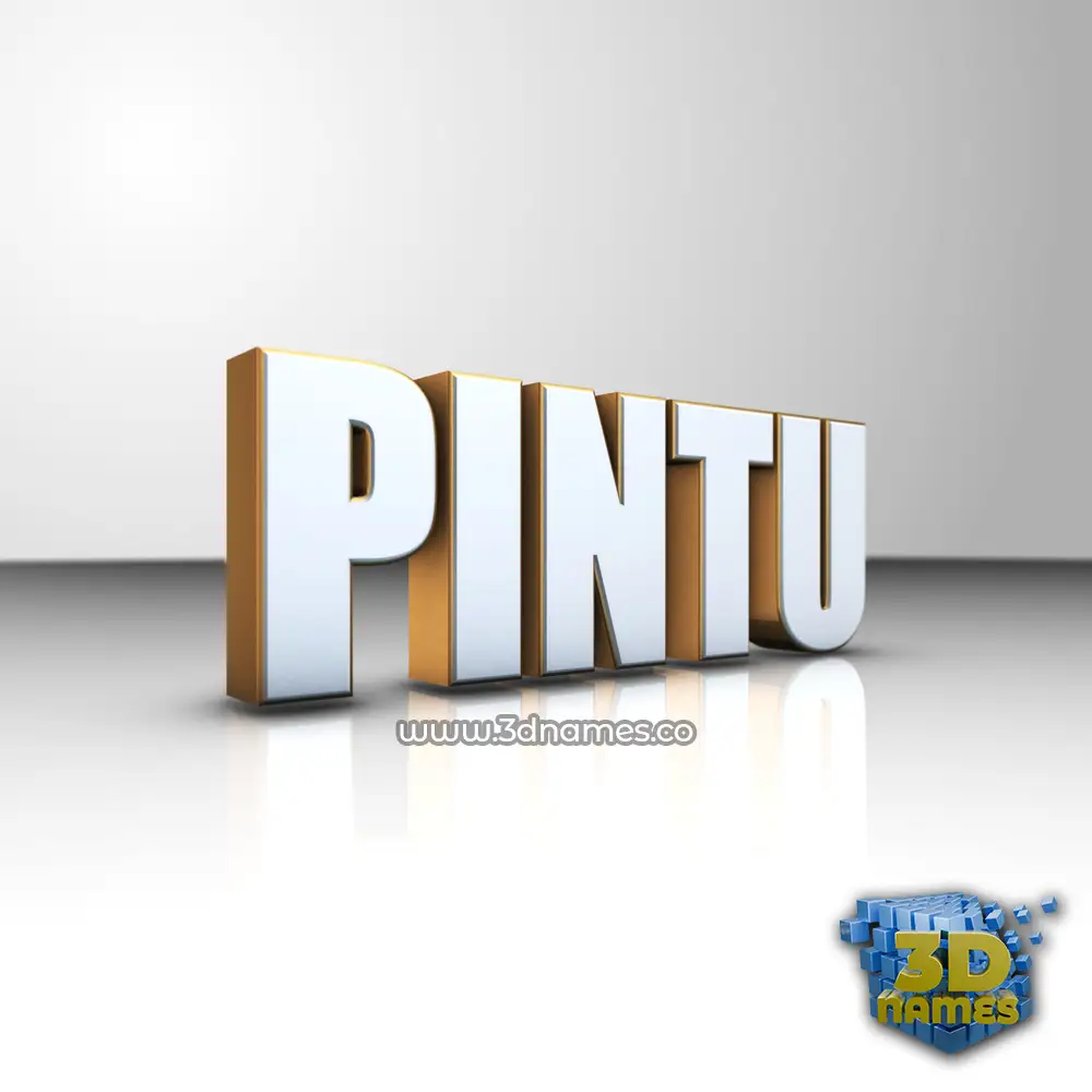 pintu in White'n'Gold style - 3D name wallpaper