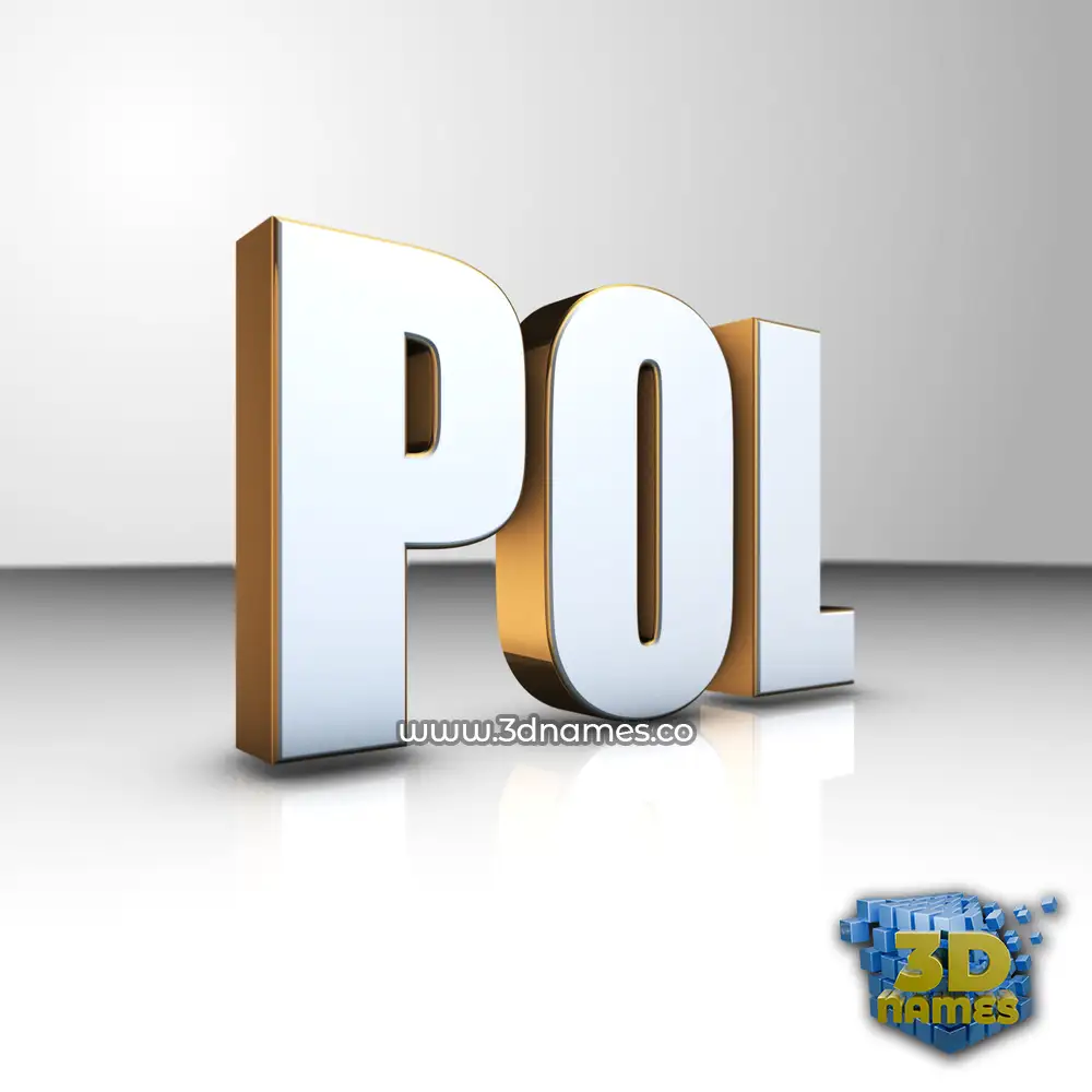pol in White'n'Gold style - 3D name wallpaper