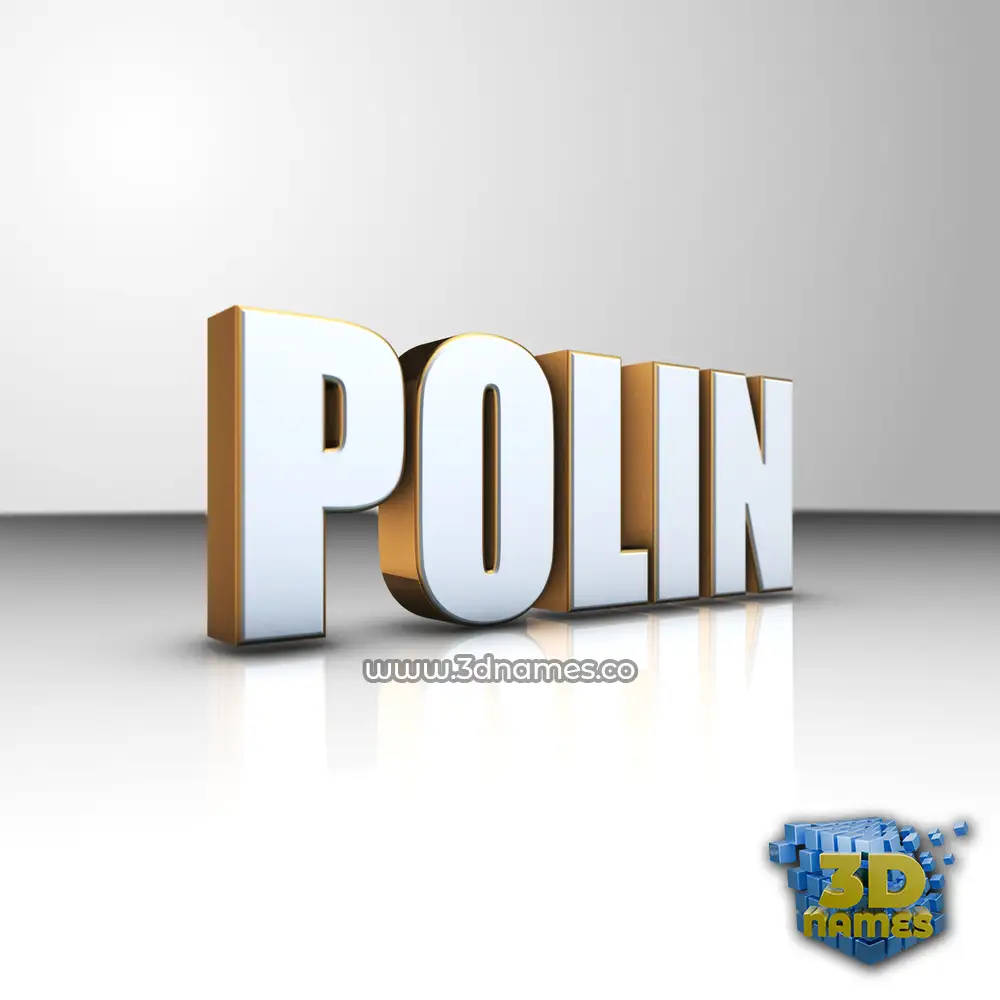 polin in White'n'Gold style - 3D name wallpaper