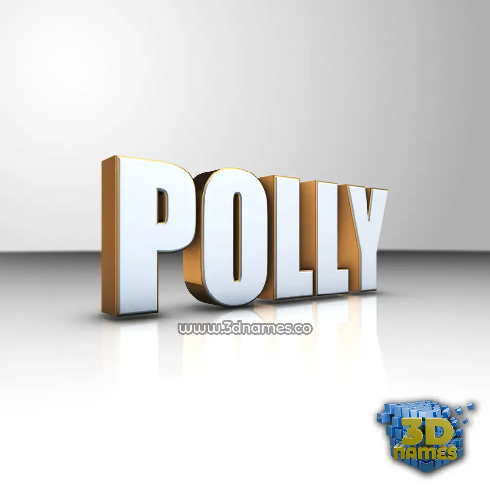 polly in White'n'Gold style - 3D name wallpaper