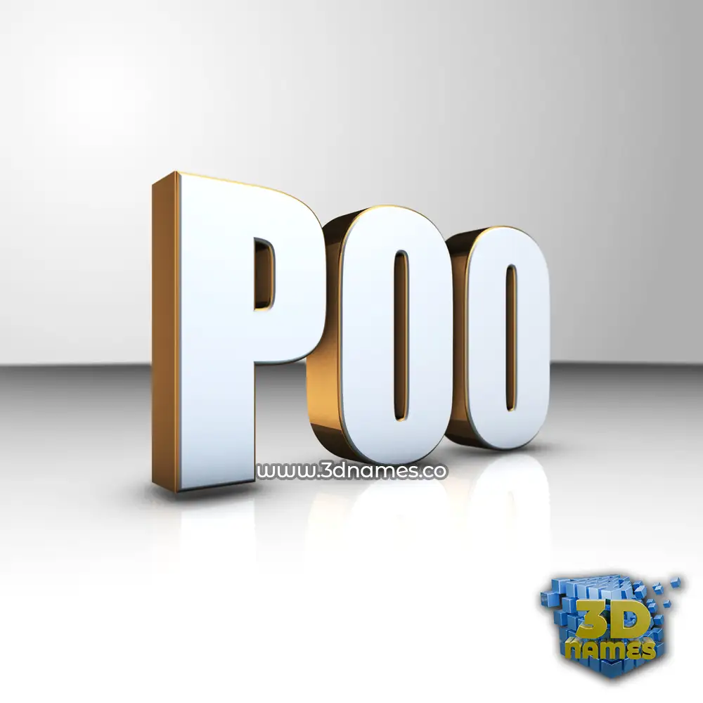 poo in White'n'Gold style - 3D name wallpaper