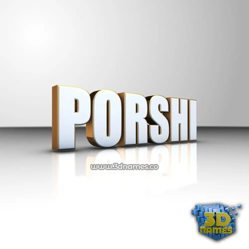 porshi in White'n'Gold style - 3D name wallpaper