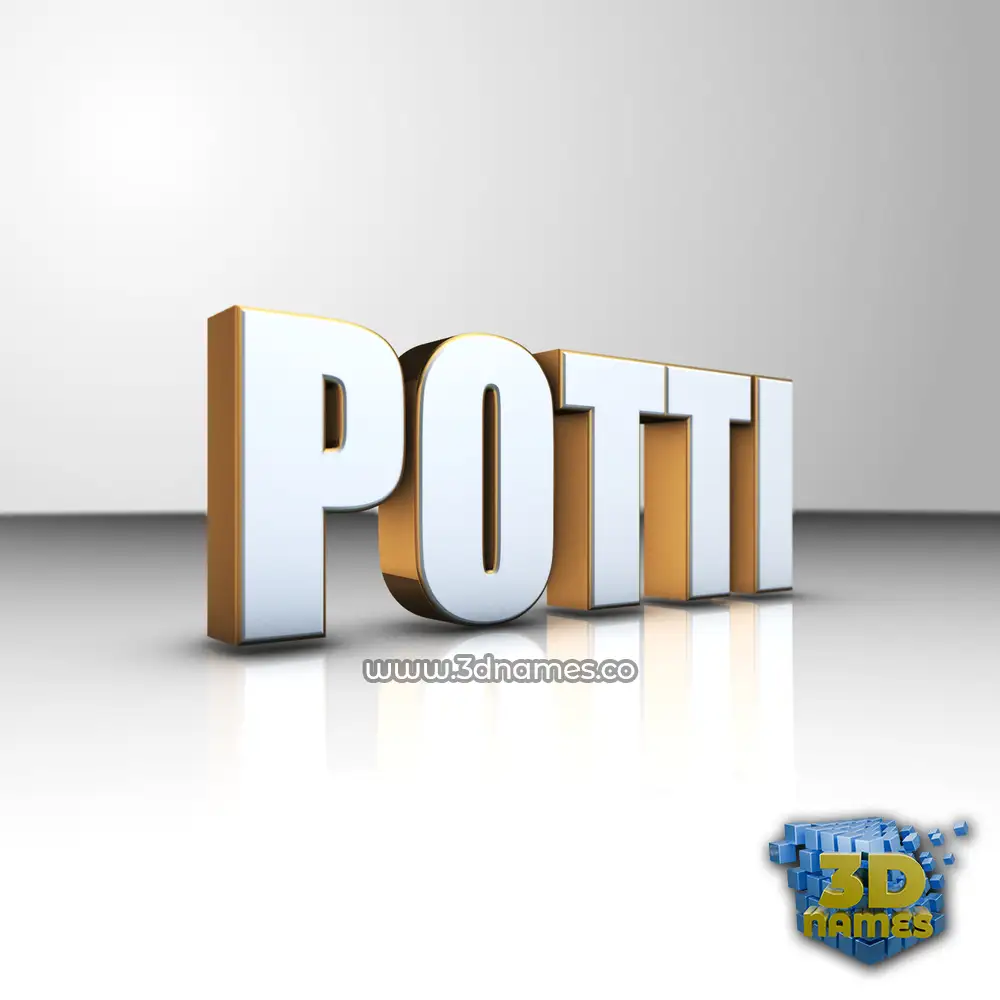 potti in White'n'Gold style - 3D name wallpaper