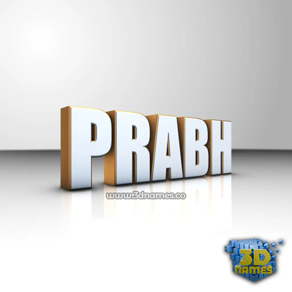 prabh in White'n'Gold style - 3D name wallpaper