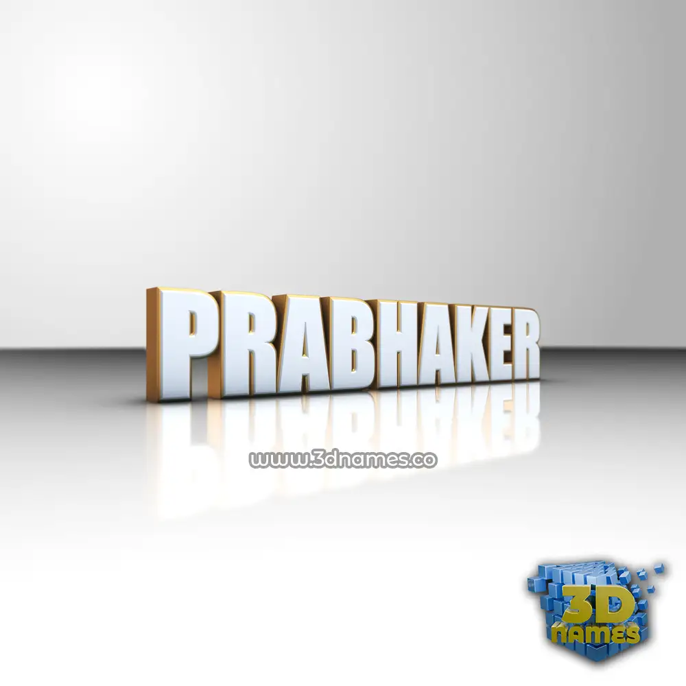 prabhaker in White'n'Gold style - 3D name wallpaper