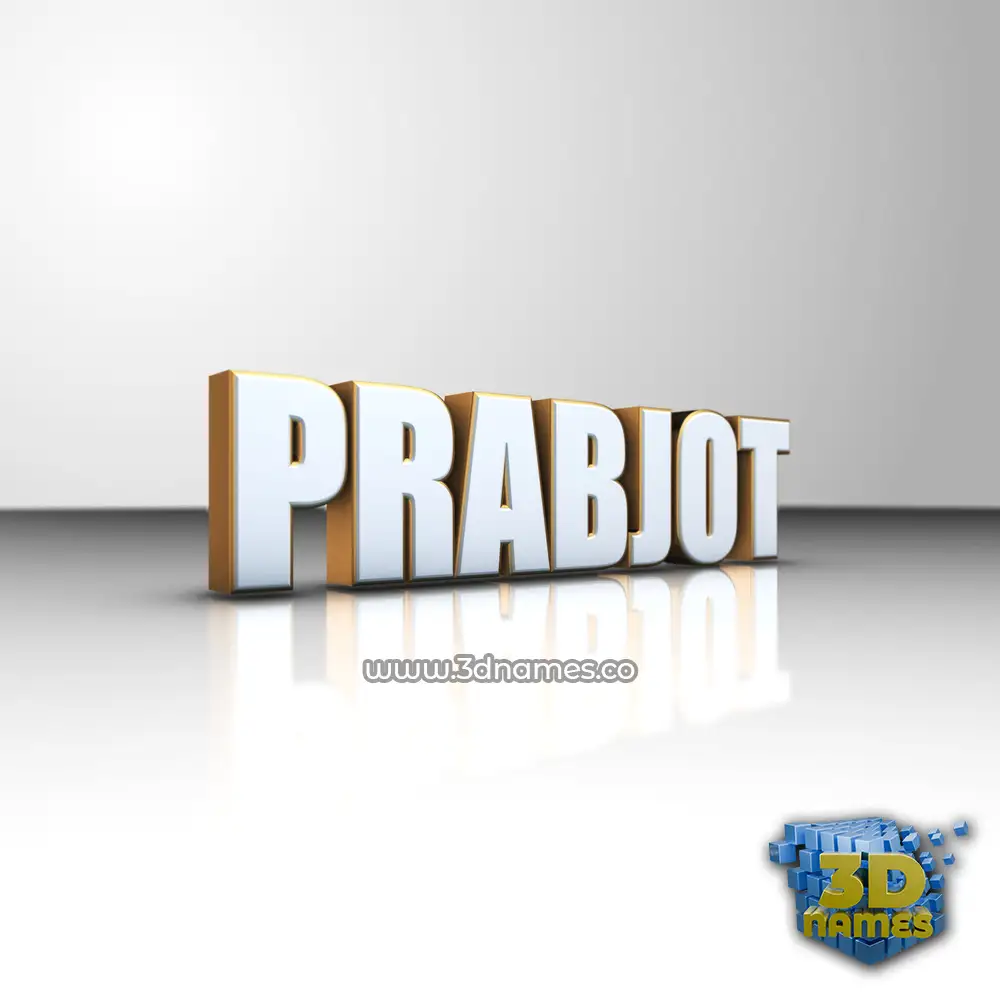 prabjot in White'n'Gold style - 3D name wallpaper