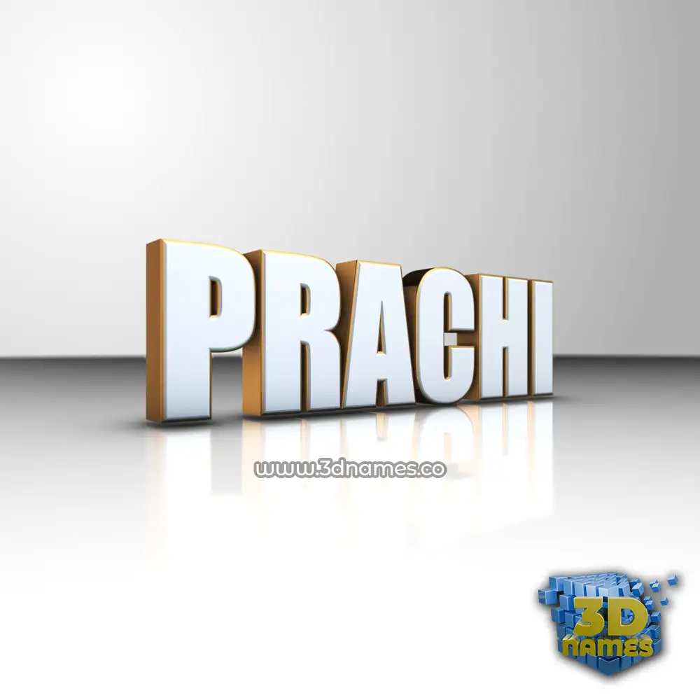 prachi in White'n'Gold style - 3D name wallpaper