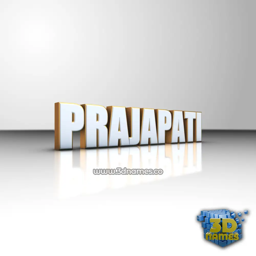 prajapati in White'n'Gold style - 3D name wallpaper