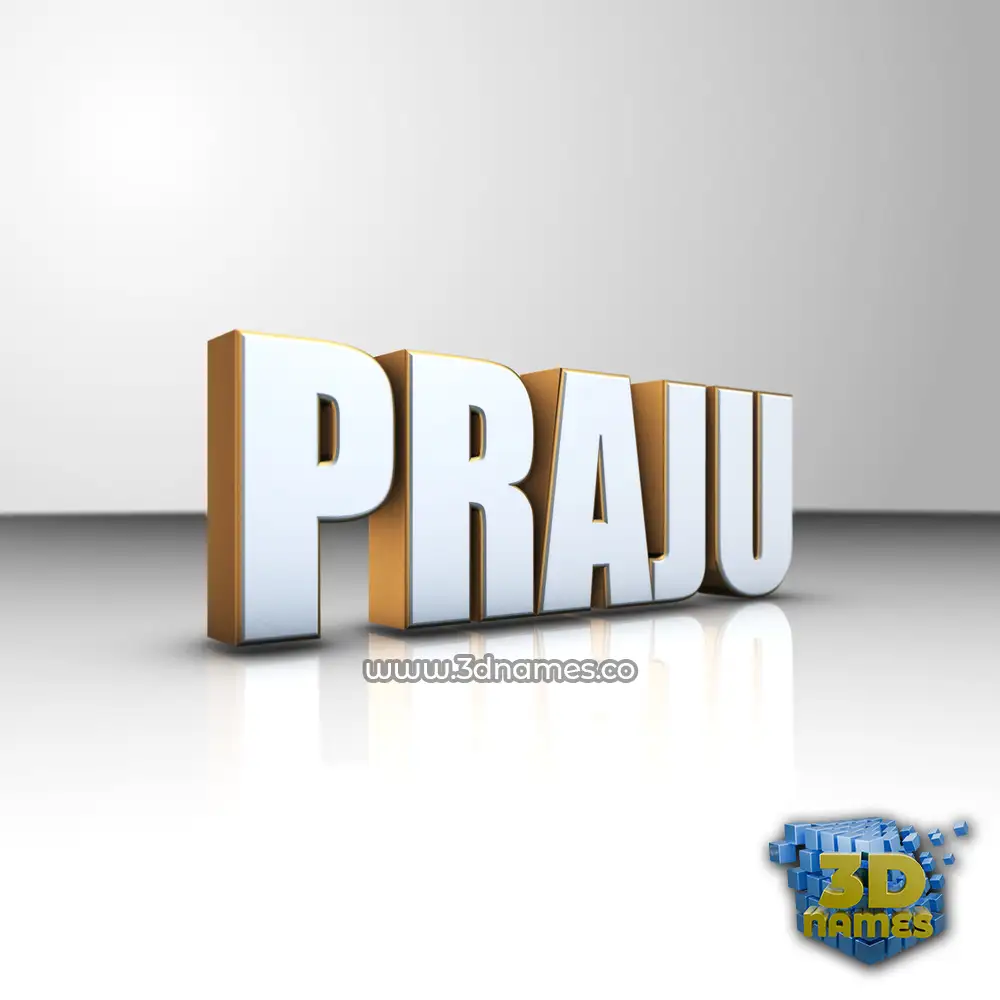 praju in White'n'Gold style - 3D name wallpaper