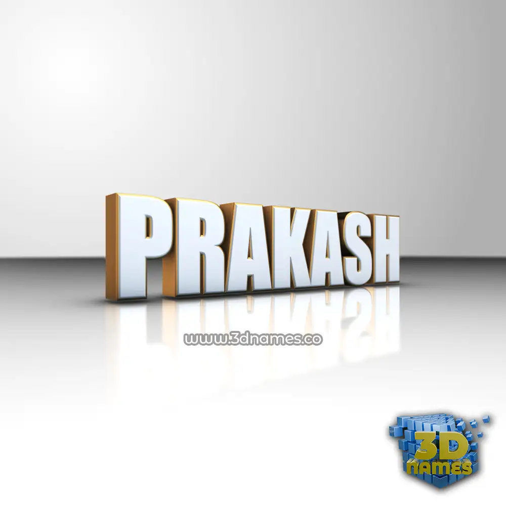 prakash in White'n'Gold style - 3D name wallpaper