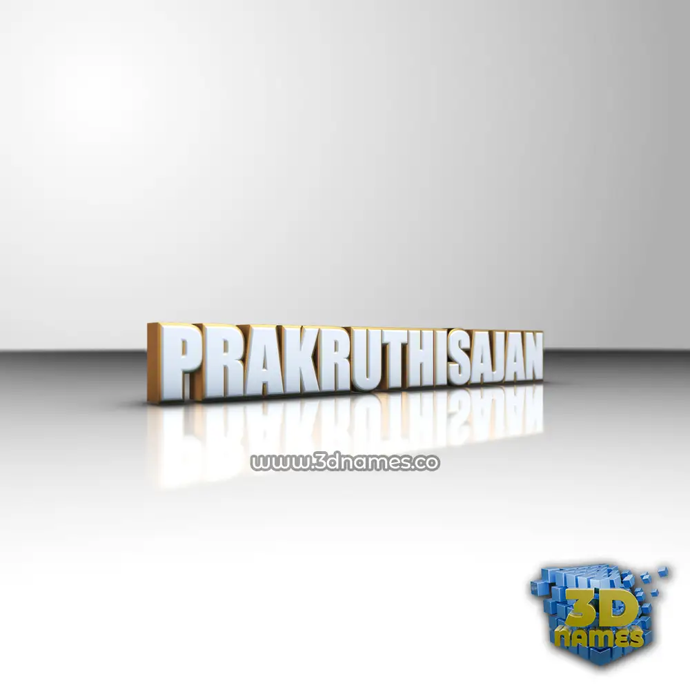 prakruthisajan in White'n'Gold style - 3D name wallpaper