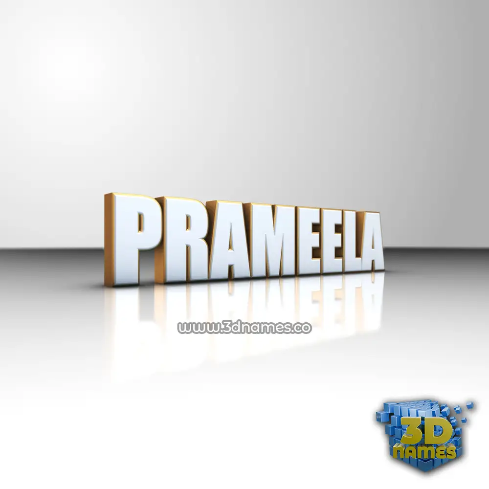 prameela in White'n'Gold style - 3D name wallpaper