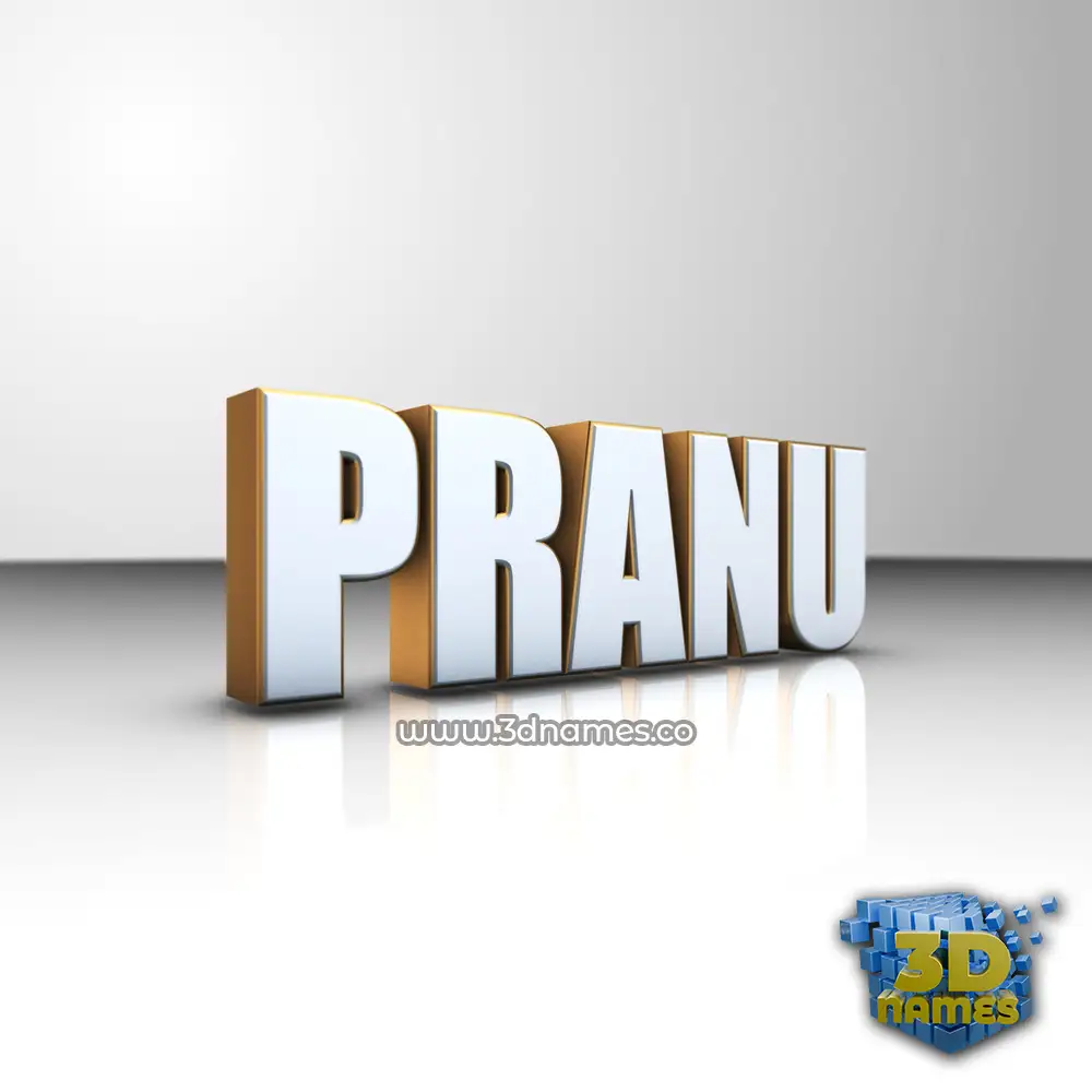 pranu in White'n'Gold style - 3D name wallpaper