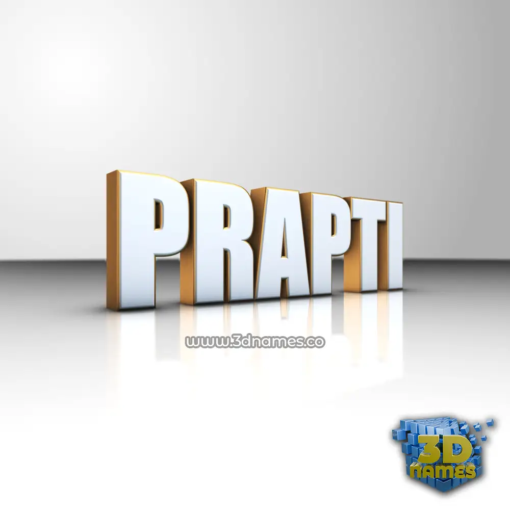 prapti in White'n'Gold style - 3D name wallpaper