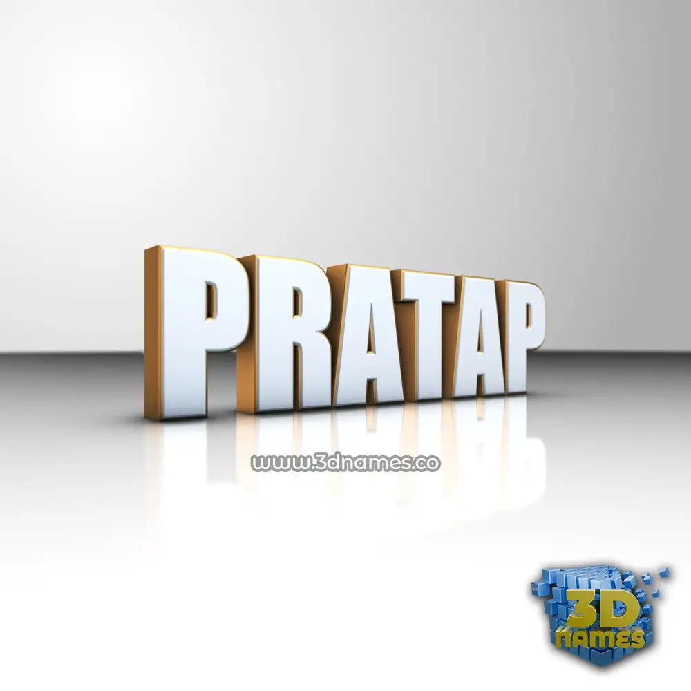 pratap in White'n'Gold style - 3D name wallpaper