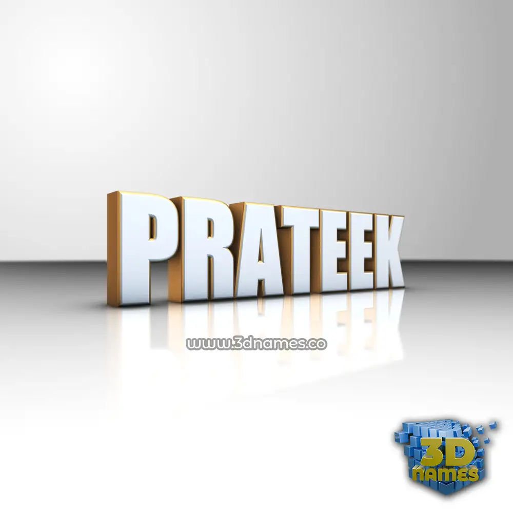 prateek in White'n'Gold style - 3D name wallpaper