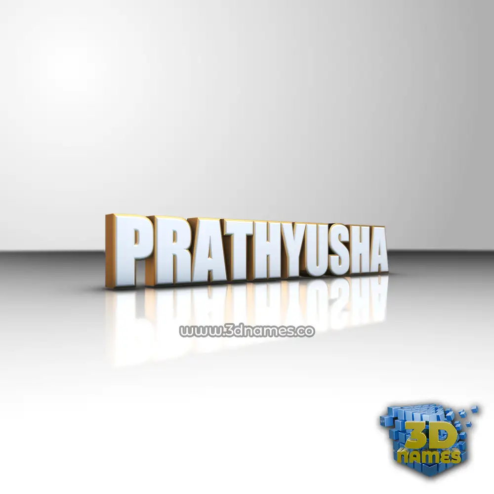 prathyusha in White'n'Gold style - 3D name wallpaper