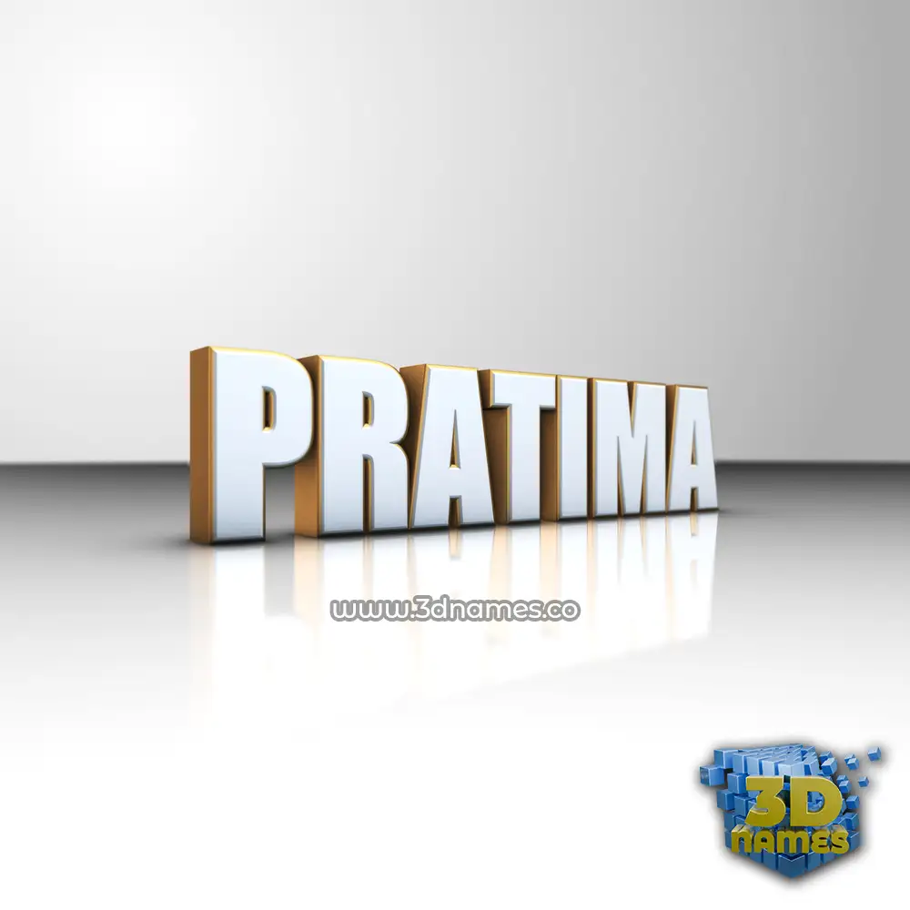 pratima in White'n'Gold style - 3D name wallpaper