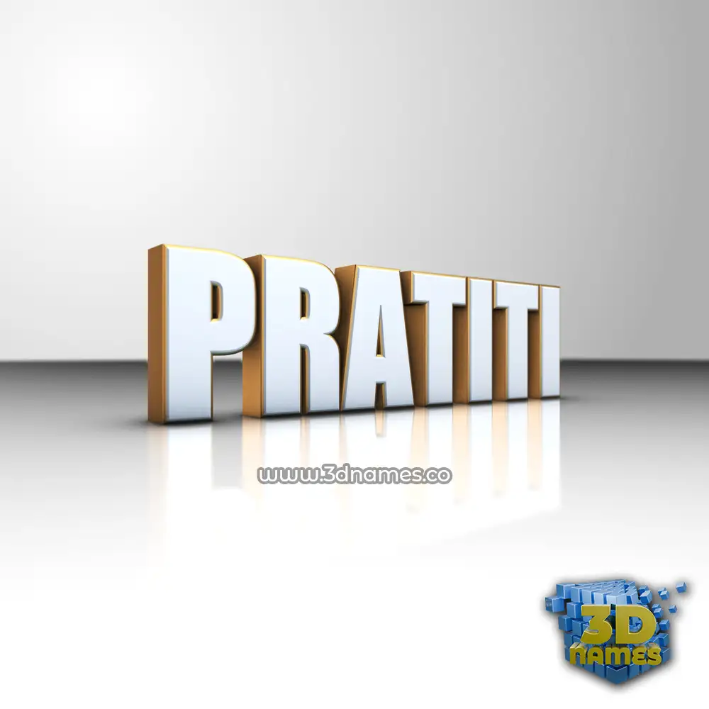 pratiti in White'n'Gold style - 3D name wallpaper