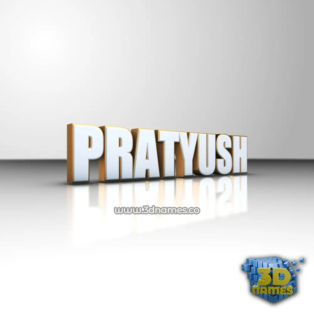 pratyush in White'n'Gold style - 3D name wallpaper
