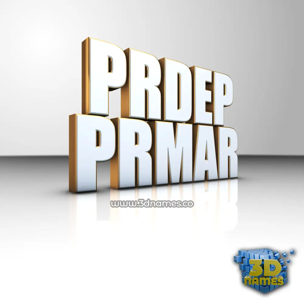 prdep prmar in White'n'Gold style - 3D name wallpaper