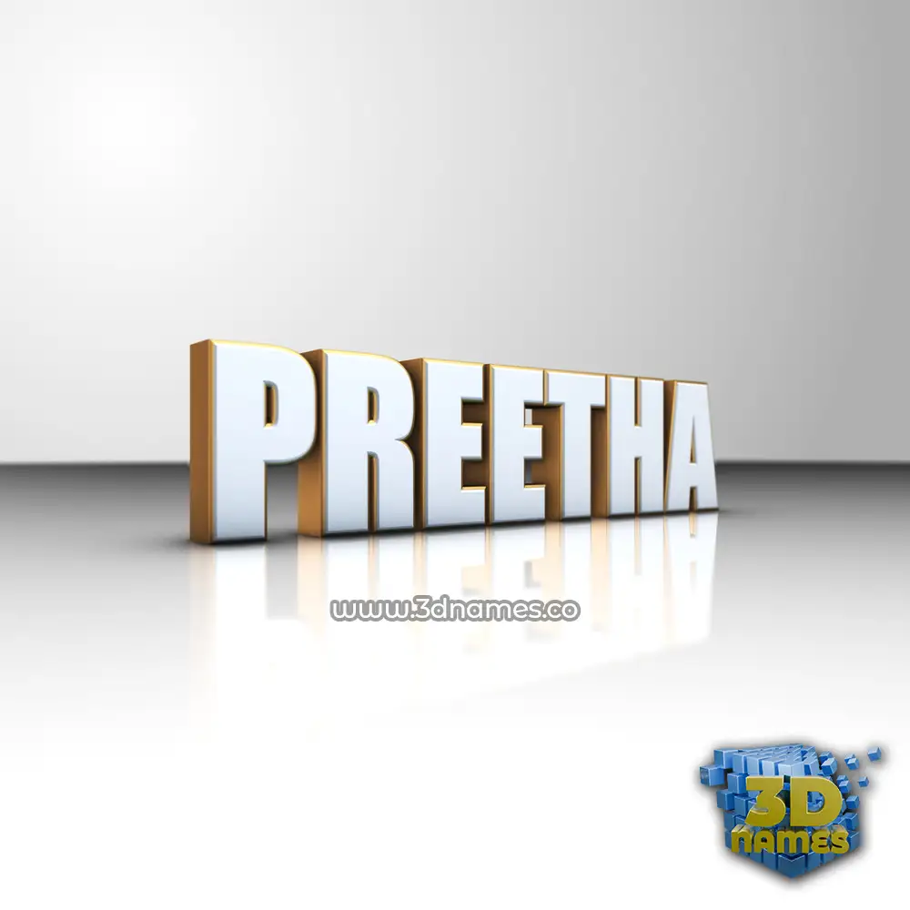 preetha in White'n'Gold style - 3D name wallpaper
