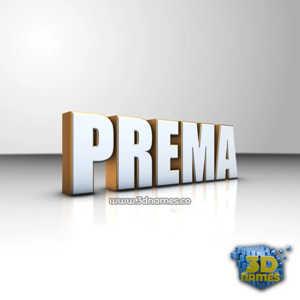 prema in White'n'Gold style - 3D name wallpaper