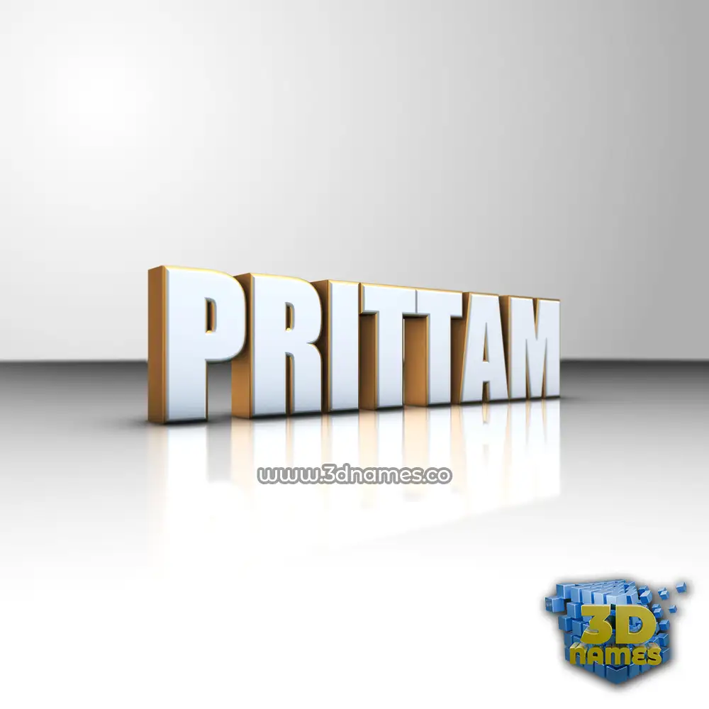 prittam in White'n'Gold style - 3D name wallpaper