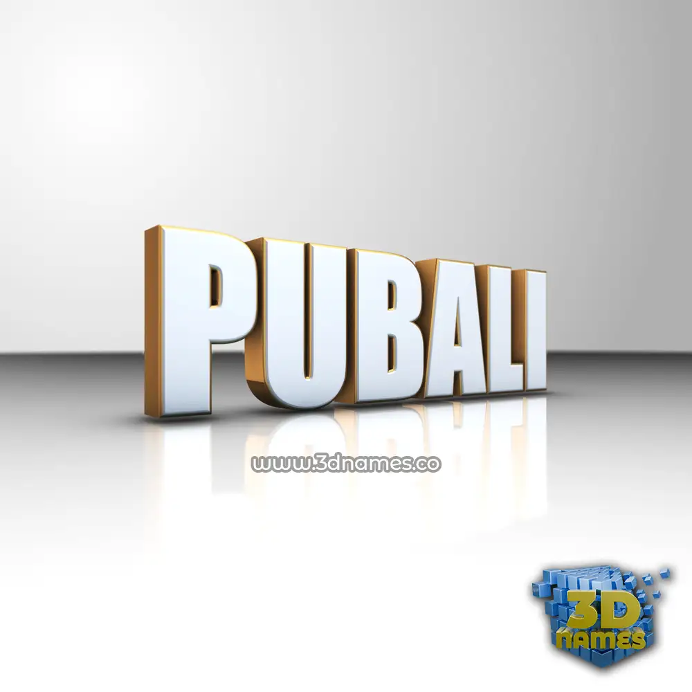 pubali in White'n'Gold style - 3D name wallpaper