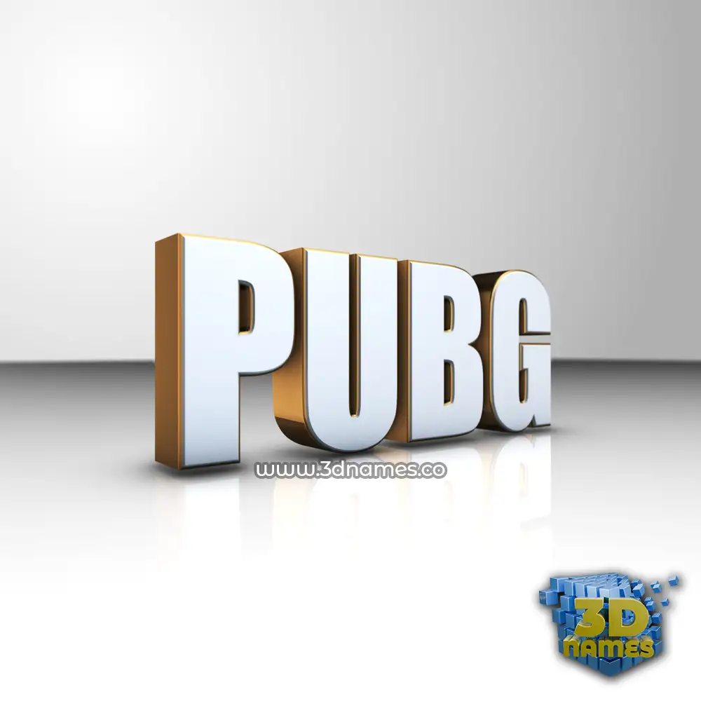 pubg in White'n'Gold style - 3D name wallpaper