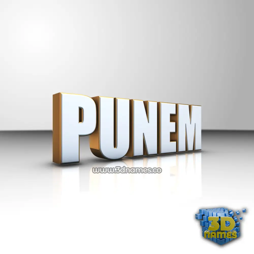 punem in White'n'Gold style - 3D name wallpaper