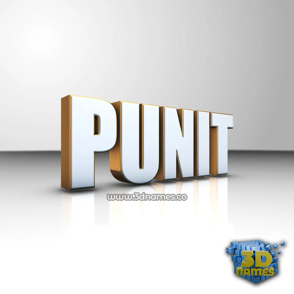 punit in White'n'Gold style - 3D name wallpaper