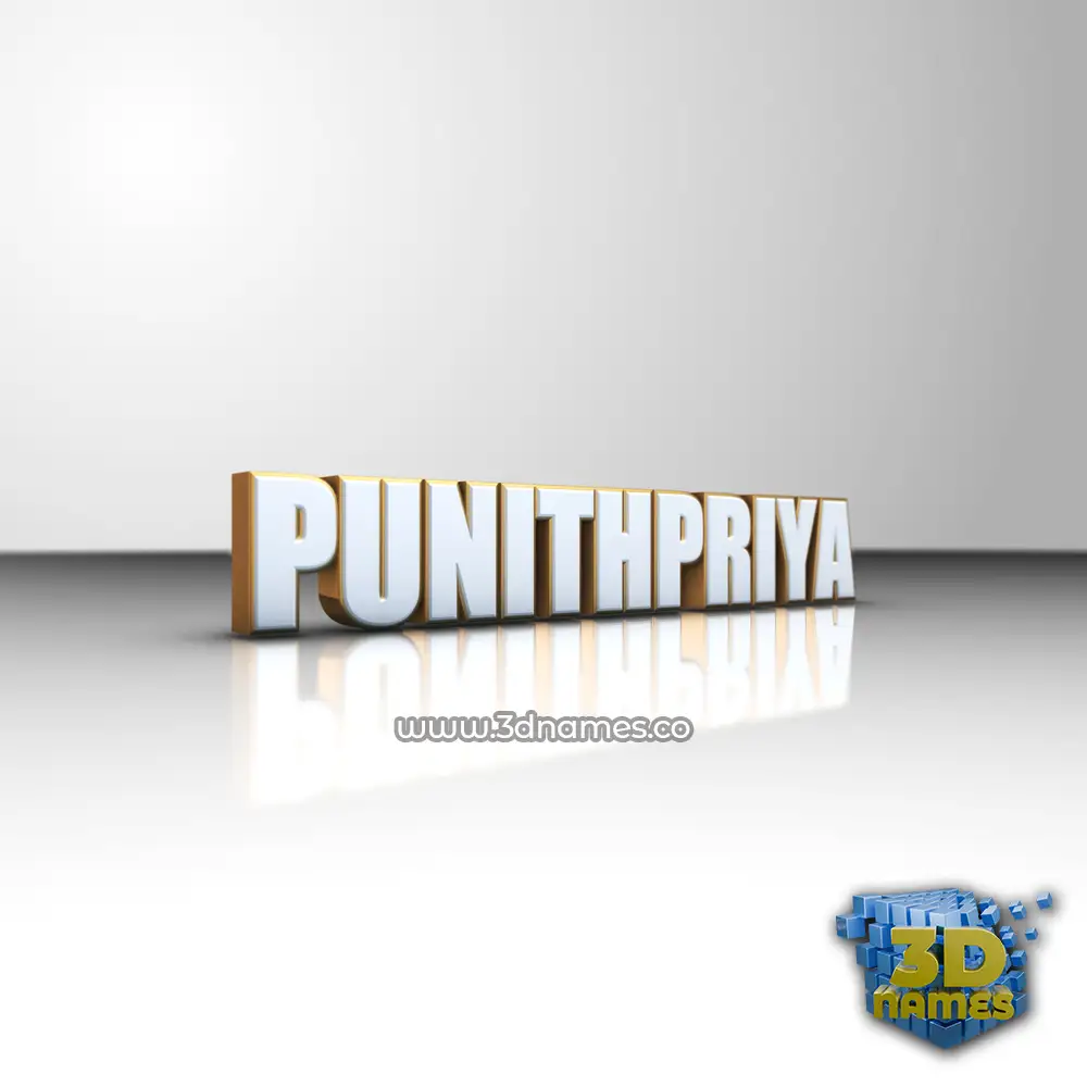 punithpriya in White'n'Gold style - 3D name wallpaper
