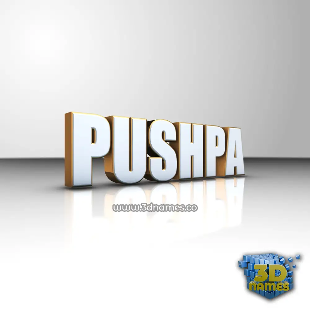 pushpa in White'n'Gold style - 3D name wallpaper