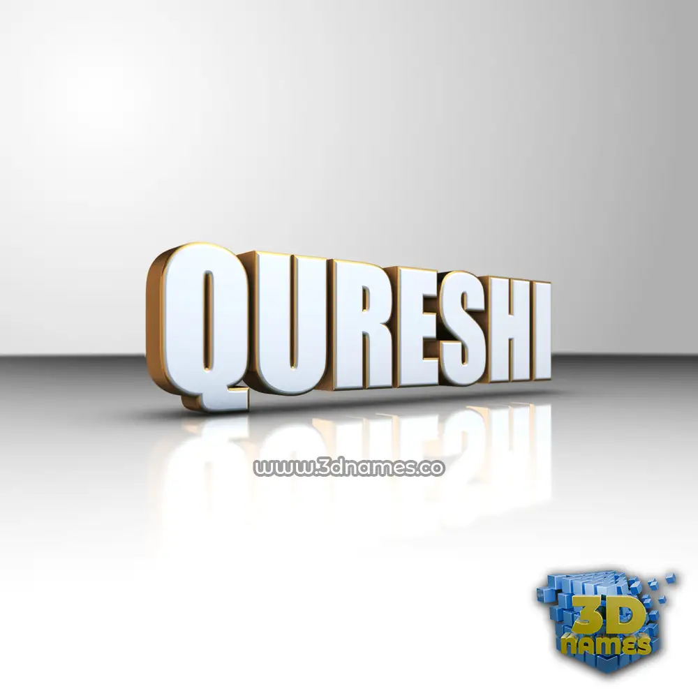 qureshi in White'n'Gold style - 3D name wallpaper