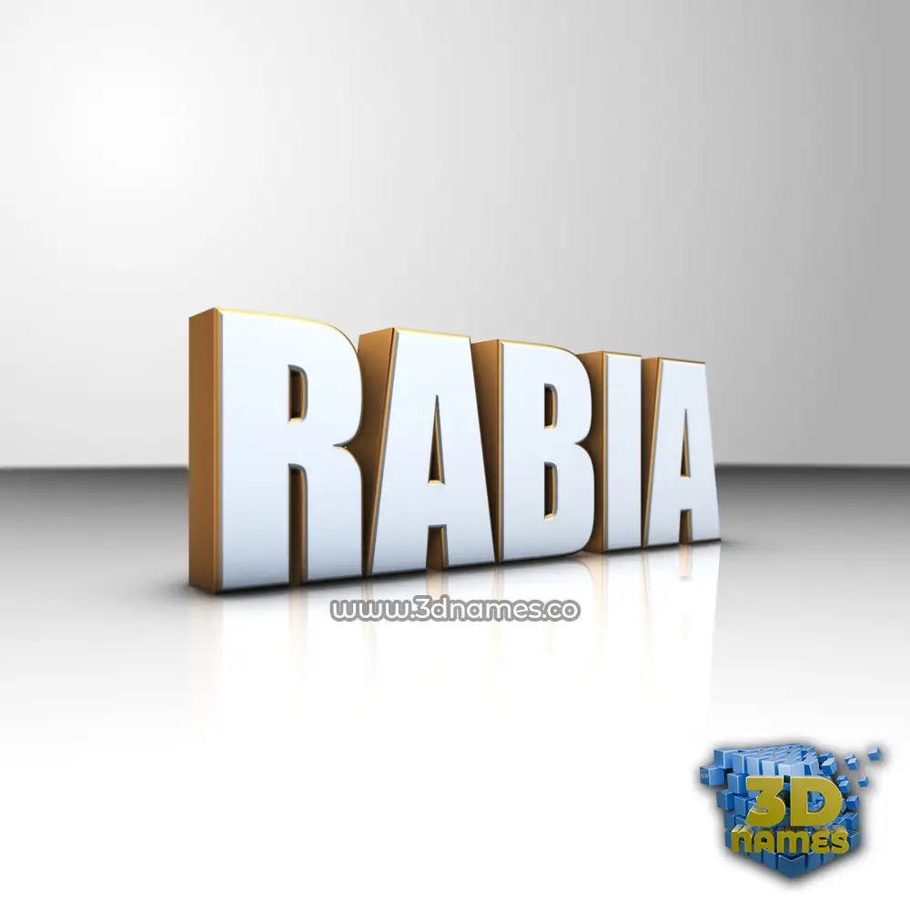 rabia in White'n'Gold style - 3D name wallpaper