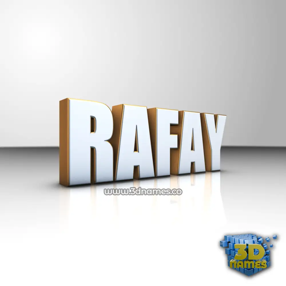 rafay in White'n'Gold style - 3D name wallpaper