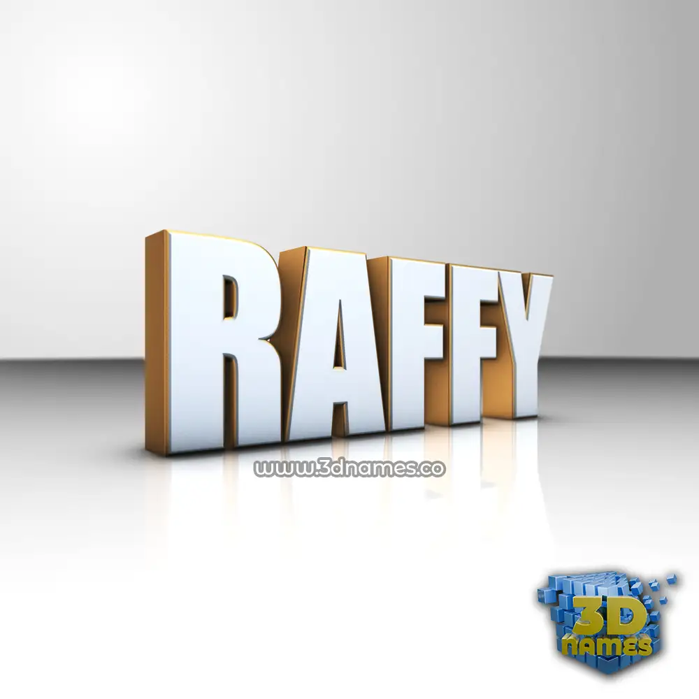 raffy in White'n'Gold style - 3D name wallpaper
