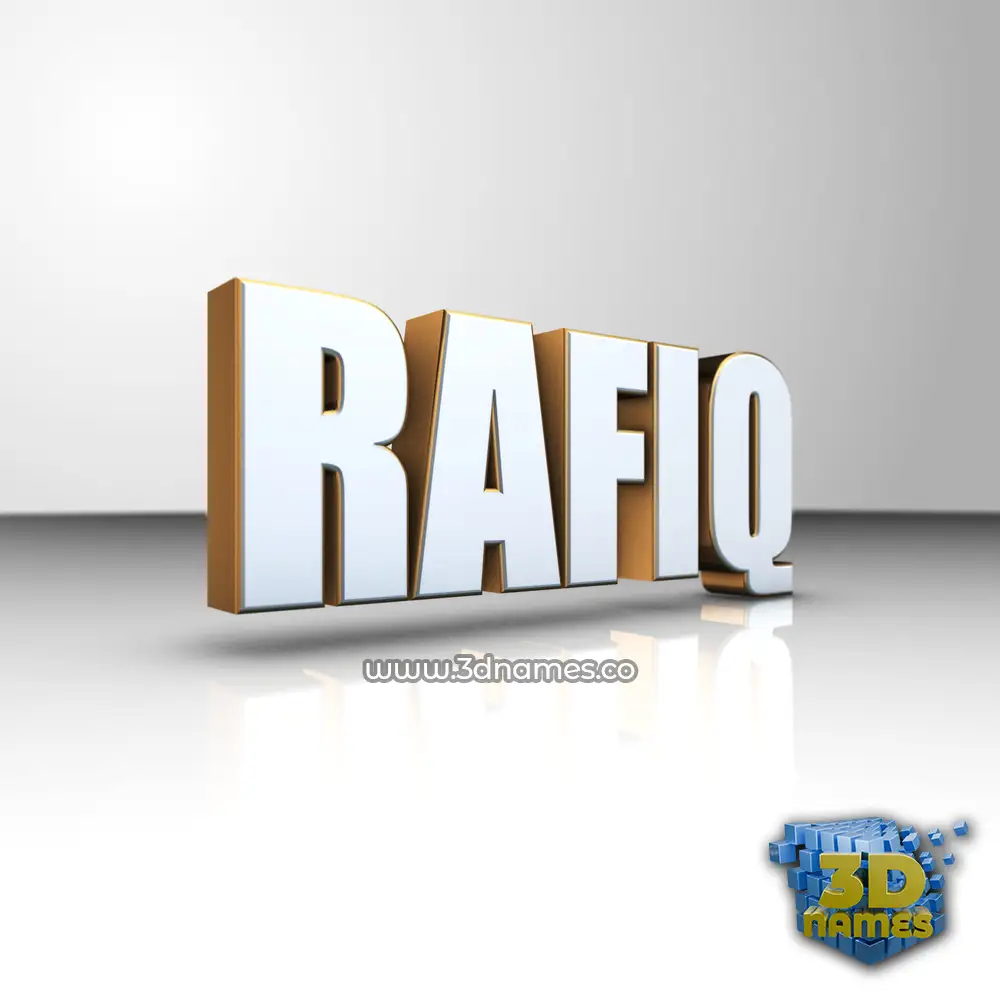 rafiq in White'n'Gold style - 3D name wallpaper