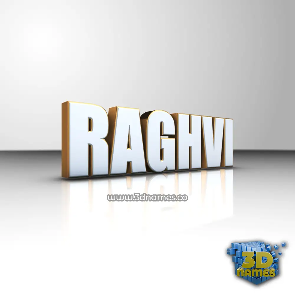 raghvi in White'n'Gold style - 3D name wallpaper