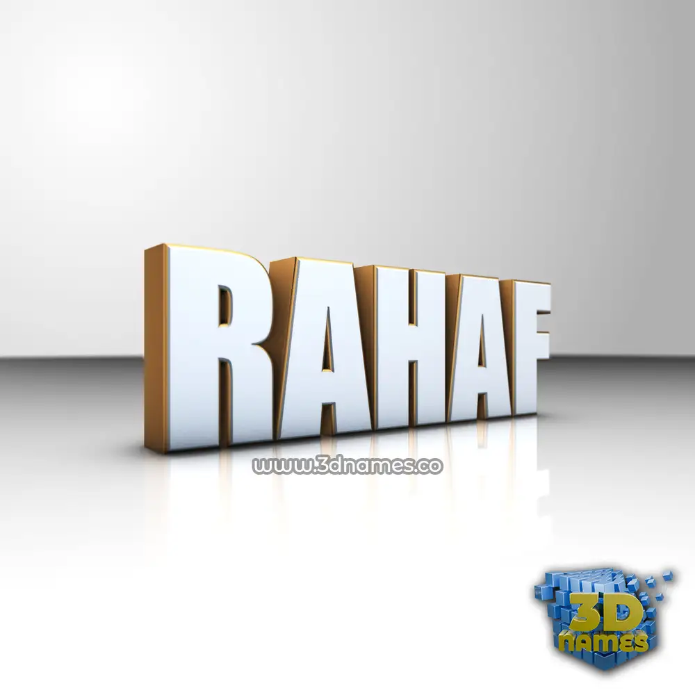 rahaf in White'n'Gold style - 3D name wallpaper