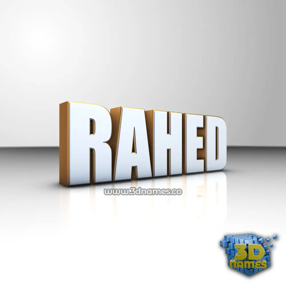 rahed in White'n'Gold style - 3D name wallpaper