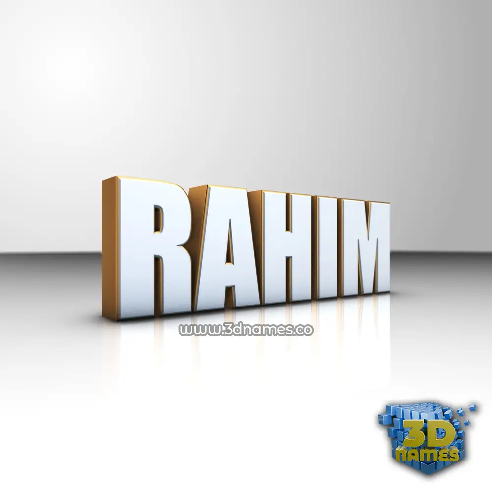 rahim in White'n'Gold style - 3D name wallpaper