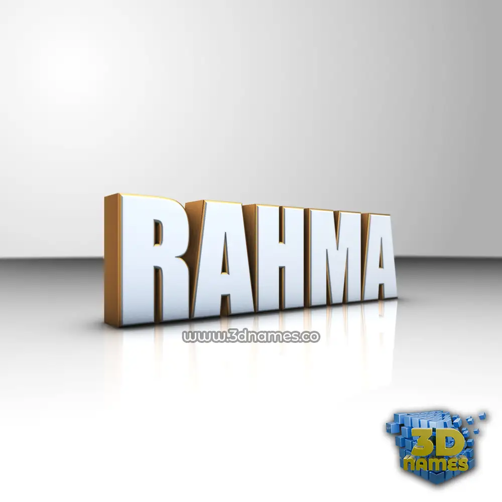 rahma in White'n'Gold style - 3D name wallpaper