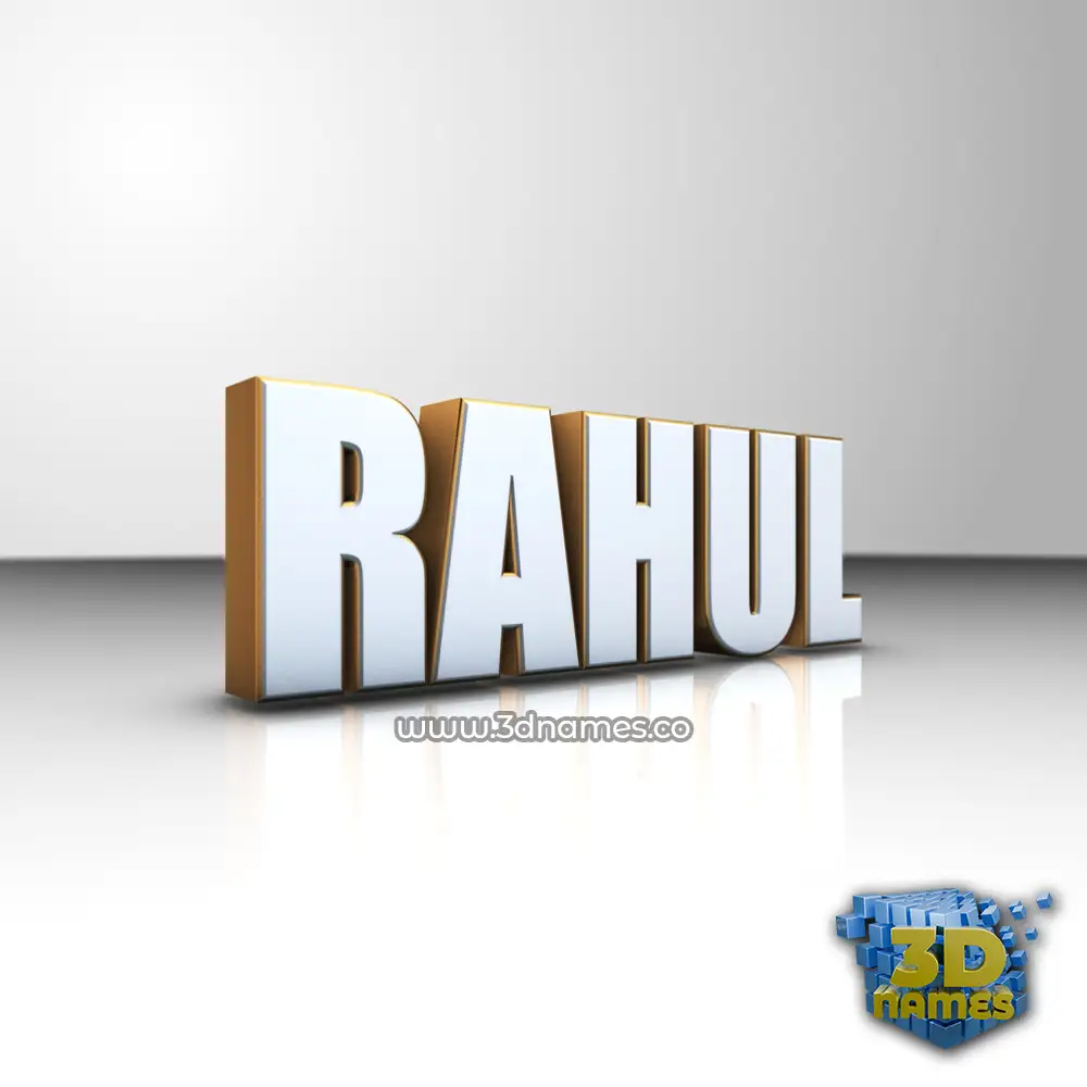 rahul in White'n'Gold style - 3D name wallpaper